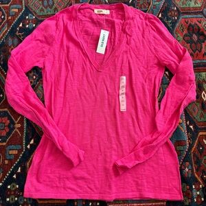 Old Navy Women's Bright Pink Long Sleeve Tee